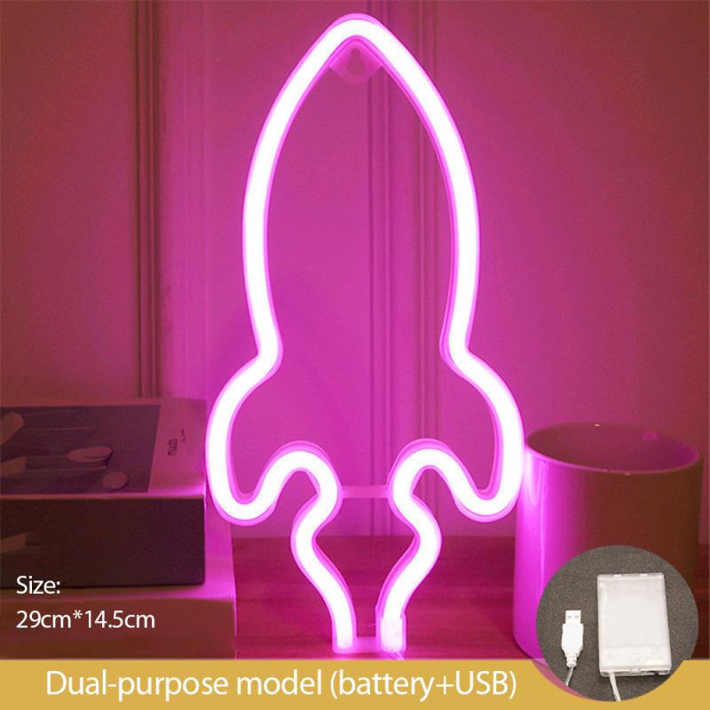 LED Raketen Neonlicht Rotes Netz Dekorationsleuchte - Hobbyfy