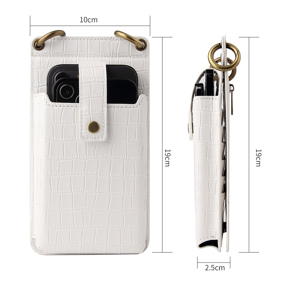 CrocoLuxe Crossbody Phone Wallet Mit Krokodilmuster Und Kartenfach Aus PU Leder Premium - Hobbyfy