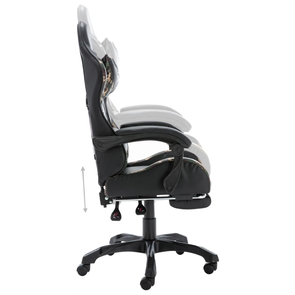 Gaming Chair Mit Fußstütze Camouflage Kunstleder - Hobbyfy