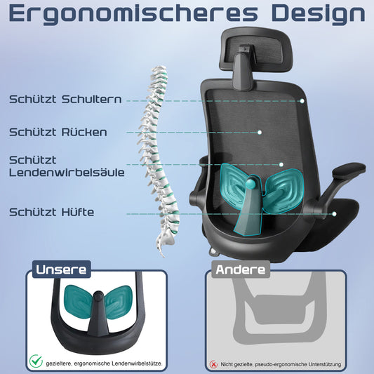 Netzstuhl Pro Ergonomischer Halt Mit Atmungsaktivem Netzrückenlehne - Hobbyfy