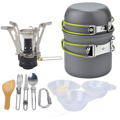 Hartaluminium Tragbares Outdoor Kochset Mit Robustem Besteck - Hobbyfy
