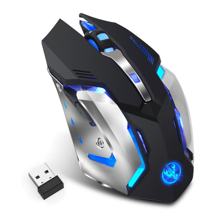 HXSJ Gaming Maus 2,4G Drahtlos Blau LED DPI 2400 6 Tasten - Hobbyfy