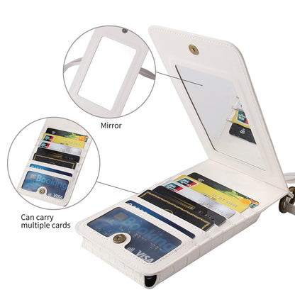 CrocoLuxe Crossbody Phone Wallet Mit Krokodilmuster Und Kartenfach Aus PU Leder Premium - Hobbyfy