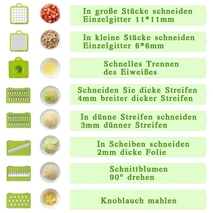 16-in-1 Gemüseschneider Mit Würfeln Julienne Und Spiralschneider - Hobbyfy