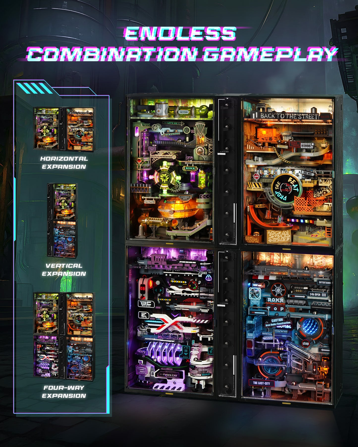 ROKR DIY Alchemist City Pinball Track Bausatz mit LED