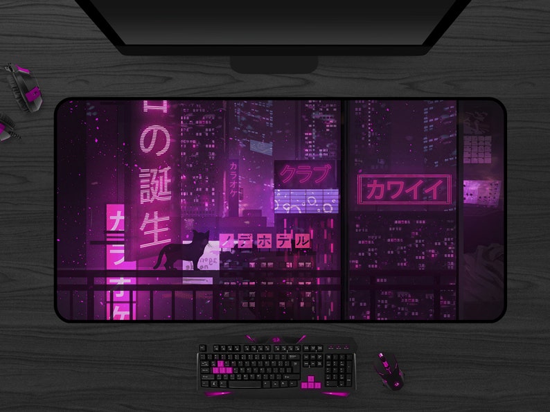 Tokyo Gaming Neon Mauspad Einseitig Gummi Strapazierfähig Neon Design - Hobbyfy