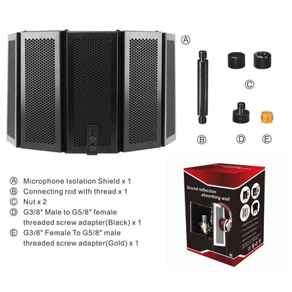 5 Paneel Mikrofonabschirmung (Ohne Mirko) Schalldämmung Home Studio - Hobbyfy