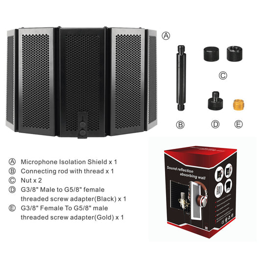 5 Paneel Mikrofonabschirmung (Ohne Mirko) Schalldämmung Home Studio - Hobbyfy