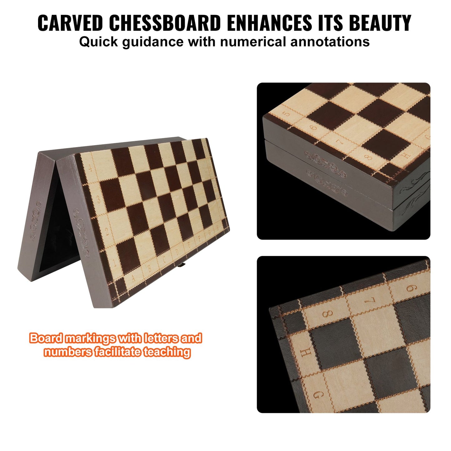 Magnetisches Schachspiel Aus Holz Klappbar 29x29 cm Mit Magnetfiguren - Hobbyfy