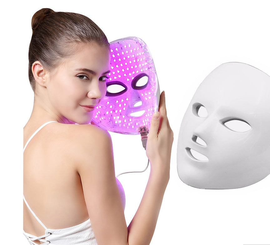 LuminaCare LED Gesichtsmaske 7 Farben Lichttherapie Hautverjüngung