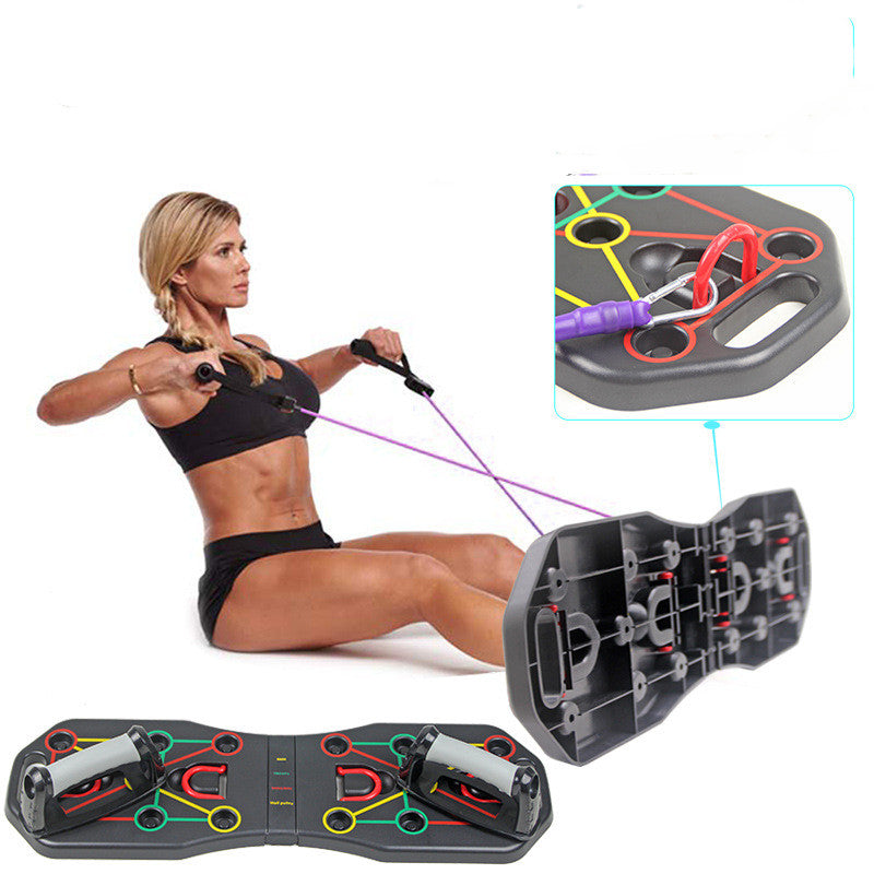 Faltbares Push Up Board Mit Zugseil Achtkantiges Training Gerät - Hobbyfy