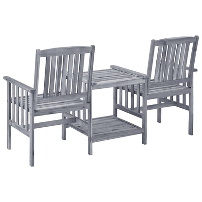 Gartenstuhl Set Akazienholz Mit Teetablett In Grau - Hobbyfy