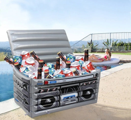 Aufblasbare Radiokühlbox Pool Float Mit Lautsprechern Und Deckel Für Getränke Und Eis - Hobbyfy