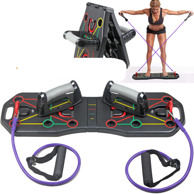 Faltbares Push Up Board Mit Zugseil Achtkantiges Training Gerät - Hobbyfy