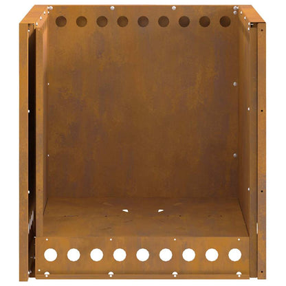 Quadratische Feuerstelle Braun Weathering Steel 48 cm - Hobbyfy