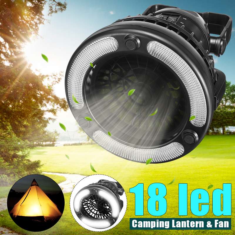 Camping Lüfter Mit 18 LED Beleuchtung Und Kühlung - Hobbyfy