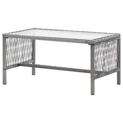 4-Teiliges Gartenlounge-Set Mit Auflagen Aus Poly-Rattan Anthrazit - Hobbyfy