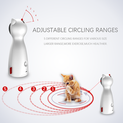 Automatischer Katzen Teaser Mit 5 Einstellbaren Umlaufbereichen Handheld Modus - Hobbyfy