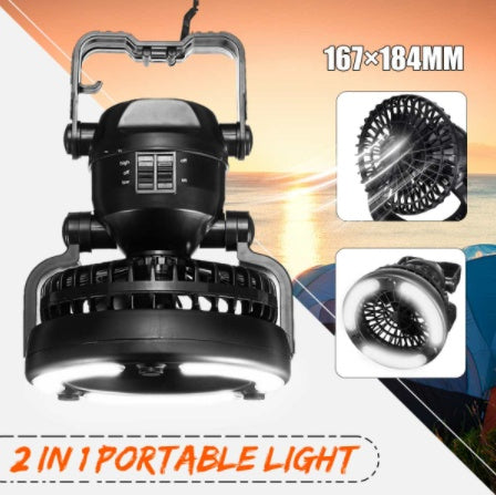 Camping Lüfter Mit 18 LED Beleuchtung Und Kühlung - Hobbyfy