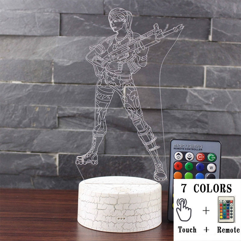 AcrylGlow 3D LED Nachtlicht Gaming Lampe Mit 7 Farben Stimmungslicht - Hobbyfy