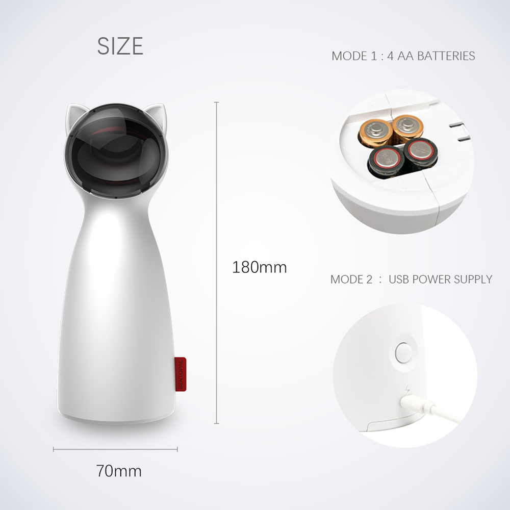 Automatischer Katzen Teaser Mit 5 Einstellbaren Umlaufbereichen Handheld Modus - Hobbyfy