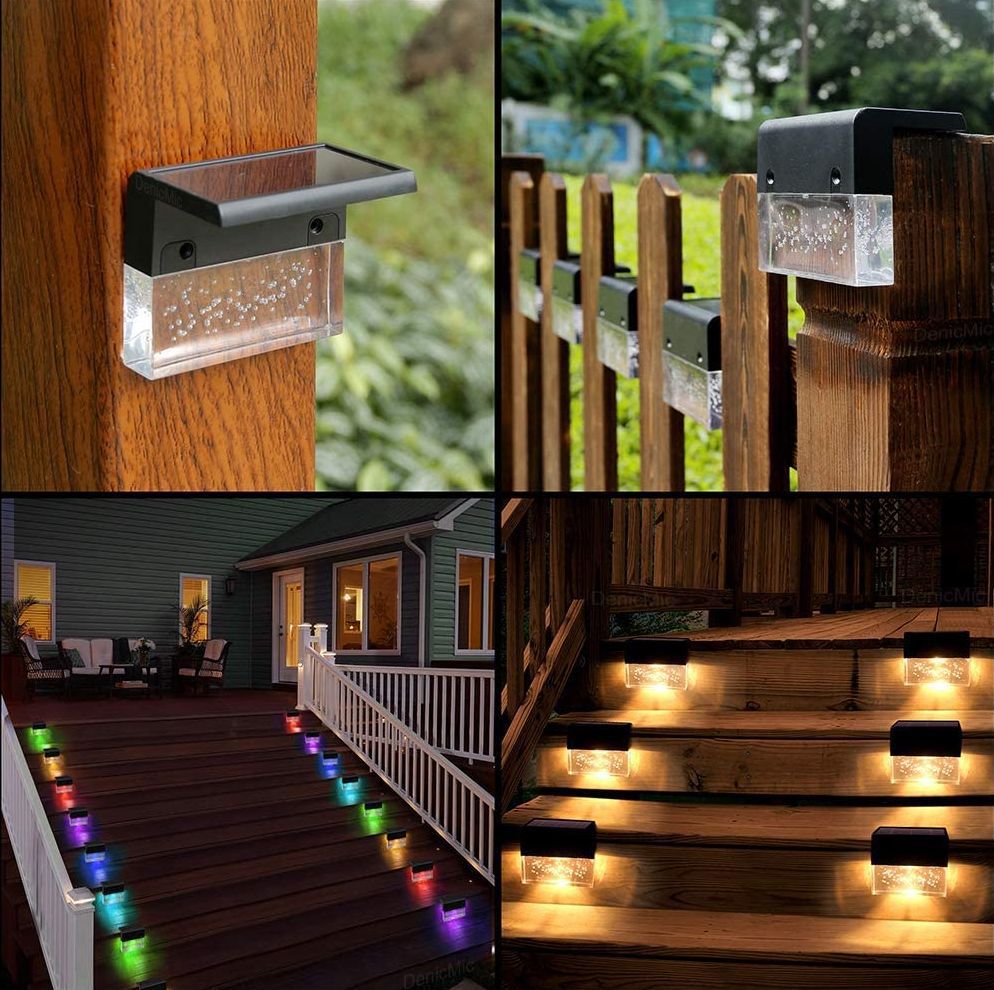 Lumina Solar Amber RGB LED Wasserdicht Außen Licht Für Treppen Zaun