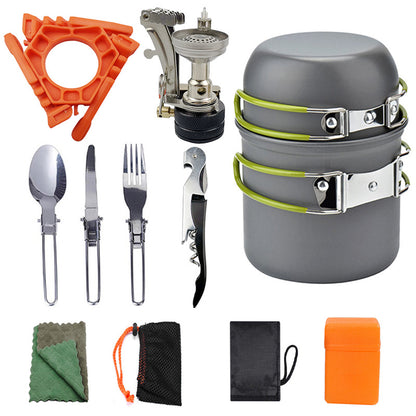 Hartaluminium Tragbares Outdoor Kochset Mit Robustem Besteck - Hobbyfy