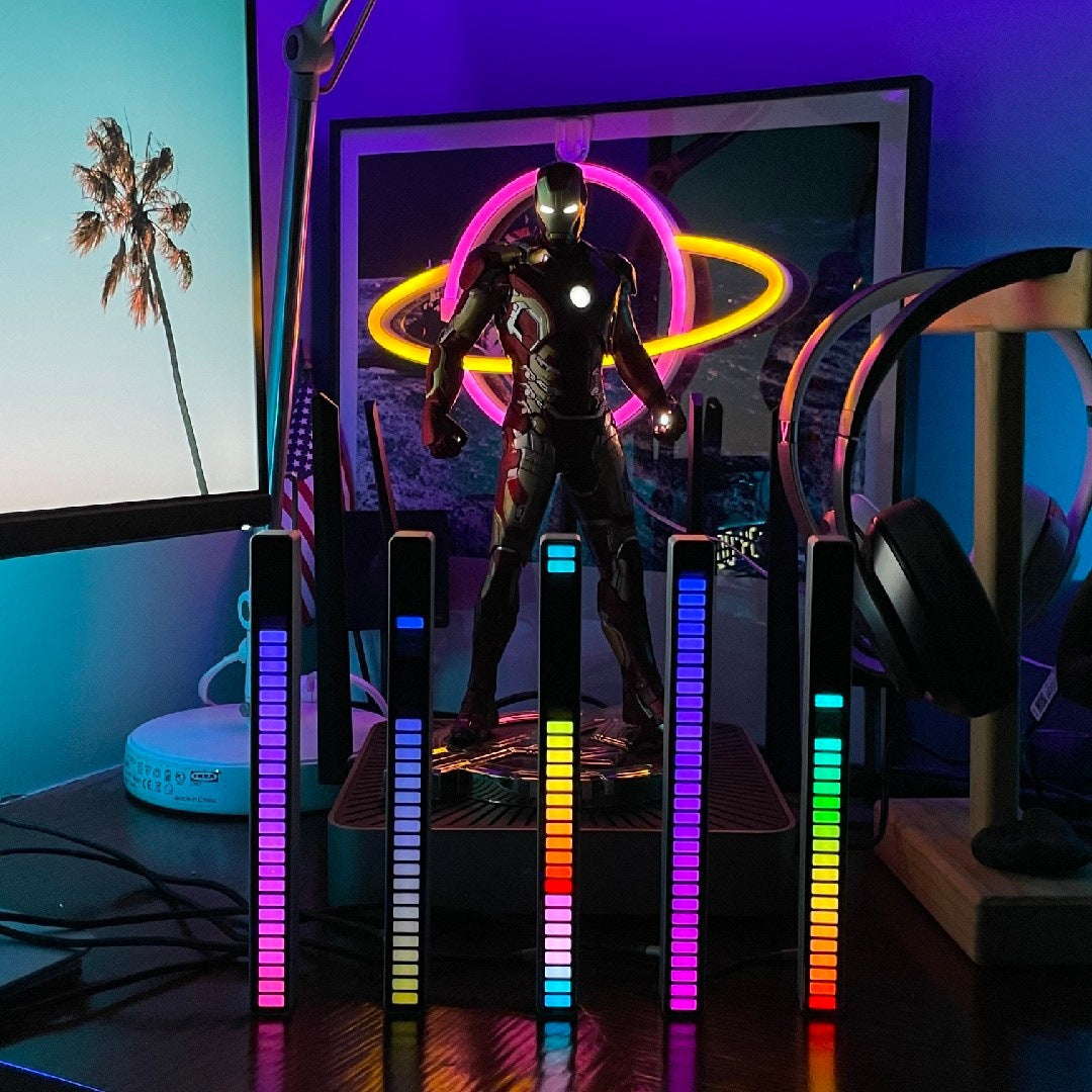 Musikgesteuerte Rhythmuslampe Mit Mikrofon 32 LEDs Farbmodi - Hobbyfy