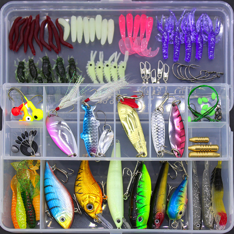 Fishing Gear Soft Bait Set 100 Köderstücke Inkl Box Hochkohlenstoffstahl Haken - Hobbyfy