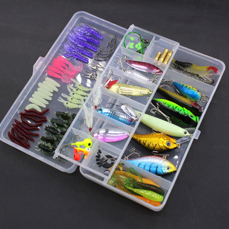 Fishing Gear Soft Bait Set 100 Köderstücke Inkl Box Hochkohlenstoffstahl Haken - Hobbyfy