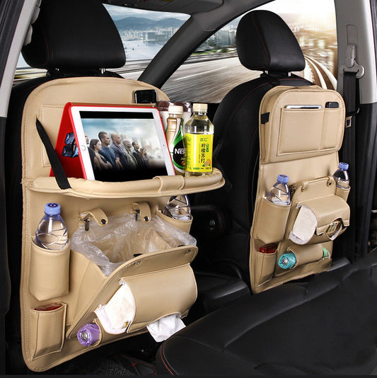 PU Leder Auto Organizer Rücksitzablage Wasserdicht Mit Fächern - Hobbyfy