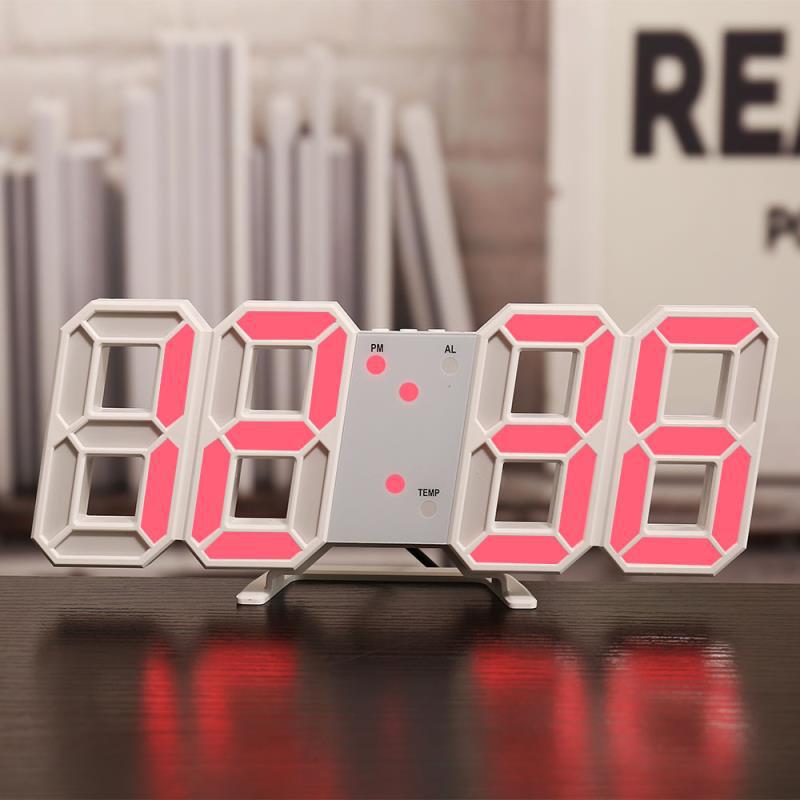 LumaTime Dreidimensionale Wanduhr Mit LED Anzeige Und Digitalwecker - Hobbyfy