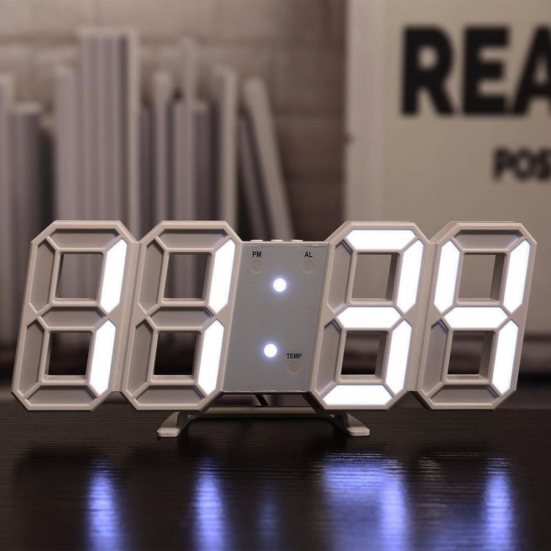 LumaTime Dreidimensionale Wanduhr Mit LED Anzeige Und Digitalwecker - Hobbyfy