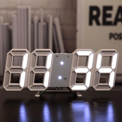 LumaTime Dreidimensionale Wanduhr Mit LED Anzeige Und Digitalwecker - Hobbyfy
