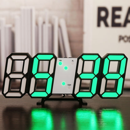 LumaTime Dreidimensionale Wanduhr Mit LED Anzeige Und Digitalwecker - Hobbyfy