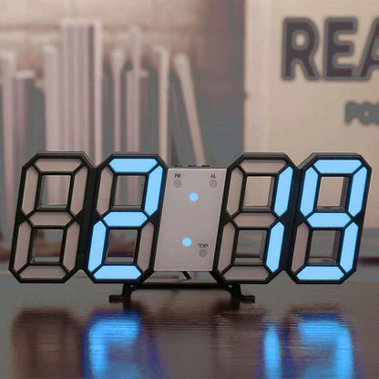LumaTime Dreidimensionale Wanduhr Mit LED Anzeige Und Digitalwecker - Hobbyfy