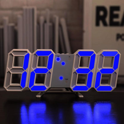 LumaTime Dreidimensionale Wanduhr Mit LED Anzeige Und Digitalwecker - Hobbyfy