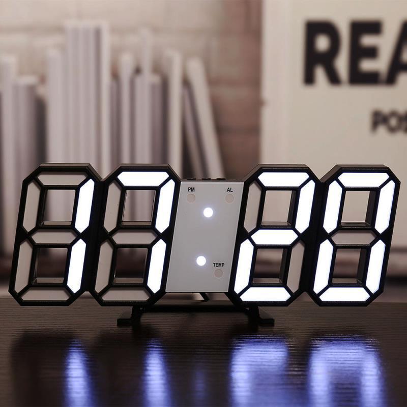 LumaTime Dreidimensionale Wanduhr Mit LED Anzeige Und Digitalwecker - Hobbyfy