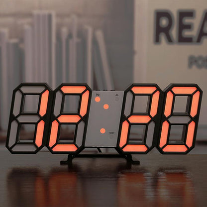 LumaTime Dreidimensionale Wanduhr Mit LED Anzeige Und Digitalwecker - Hobbyfy