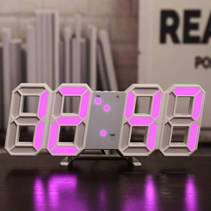 LumaTime Dreidimensionale Wanduhr Mit LED Anzeige Und Digitalwecker - Hobbyfy