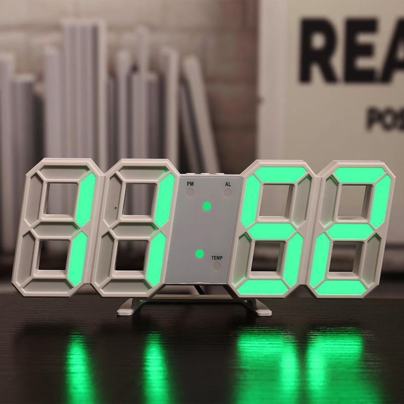 LumaTime Dreidimensionale Wanduhr Mit LED Anzeige Und Digitalwecker - Hobbyfy