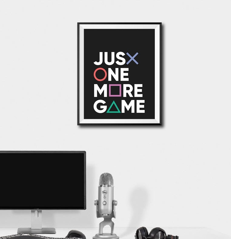 GamerHaus Game Poster Stoff Leinwand Joystick Symbole Wandbild - Hobbyfy