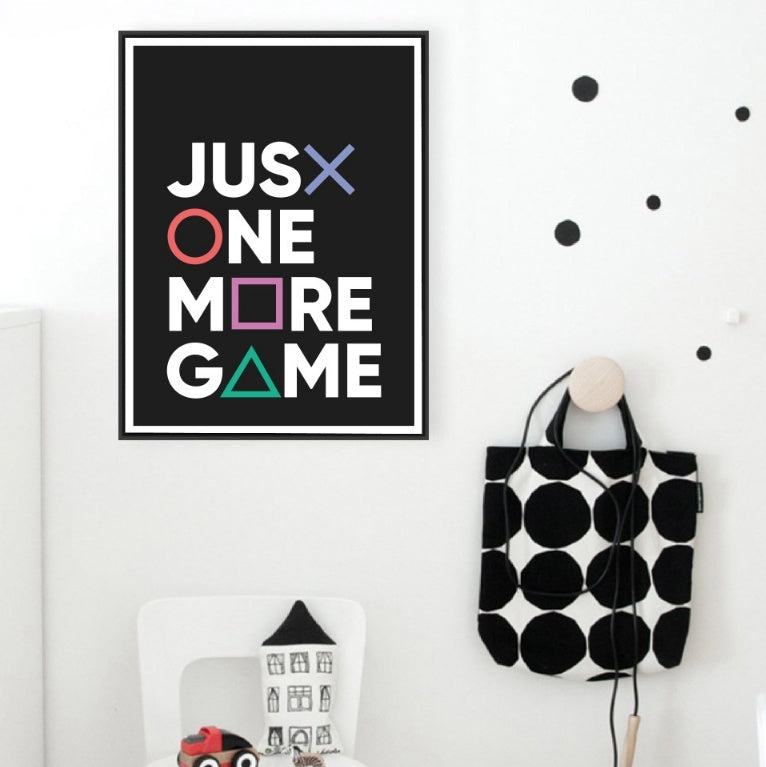 GamerHaus Game Poster Stoff Leinwand Joystick Symbole Wandbild - Hobbyfy