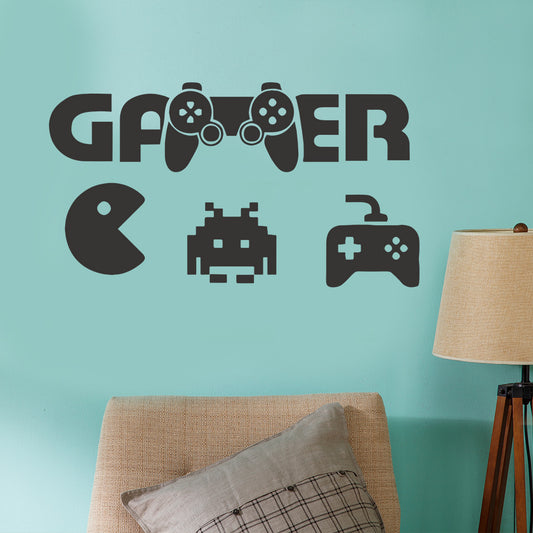 Eating Game Wandaufkleber 56 x 31 cm PVC Gedrucktes Design Für Gamer - Hobbyfy