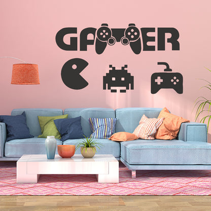 Eating Game Wandaufkleber 56 x 31 cm PVC Gedrucktes Design Für Gamer - Hobbyfy
