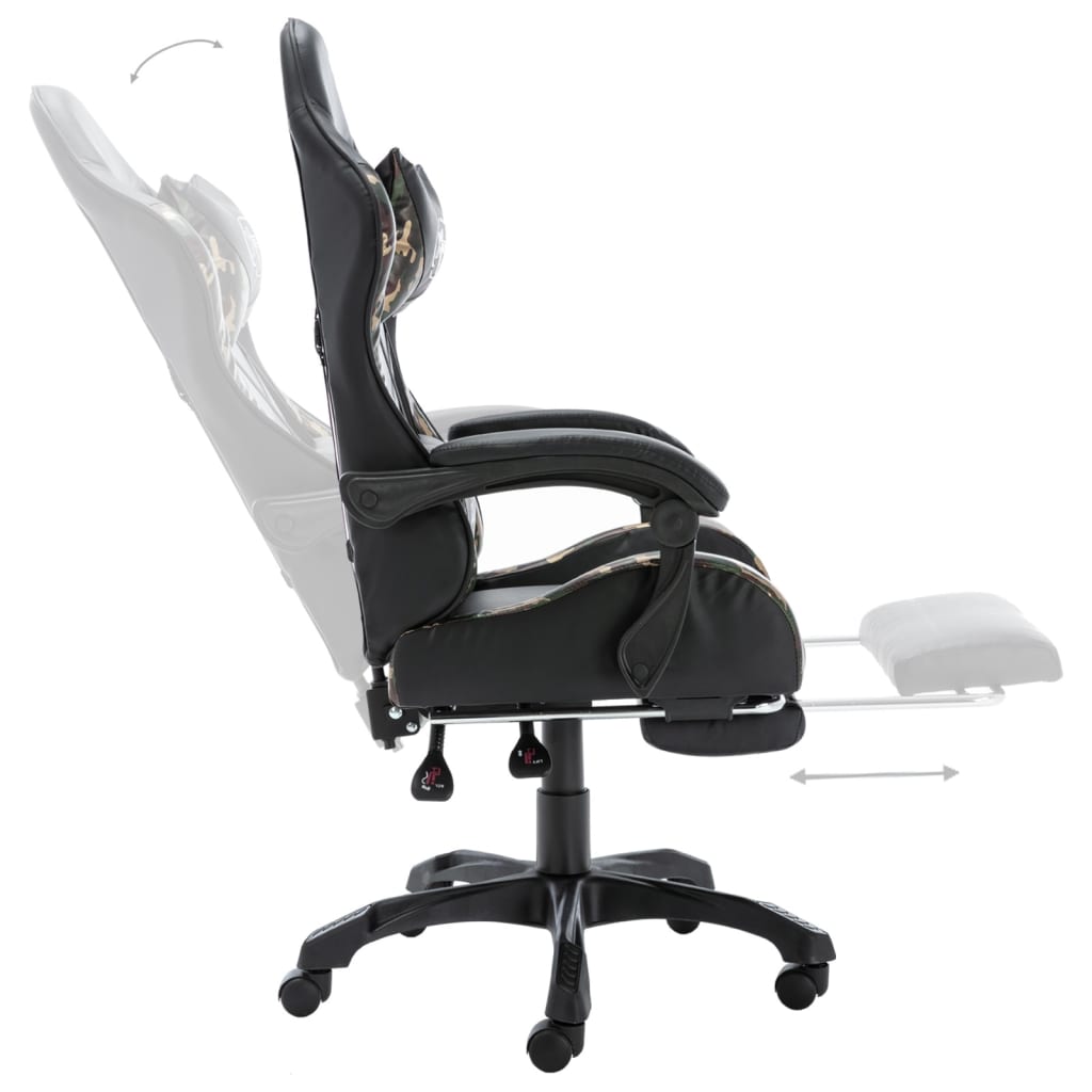 Gaming Chair Mit Fußstütze Camouflage Kunstleder - Hobbyfy