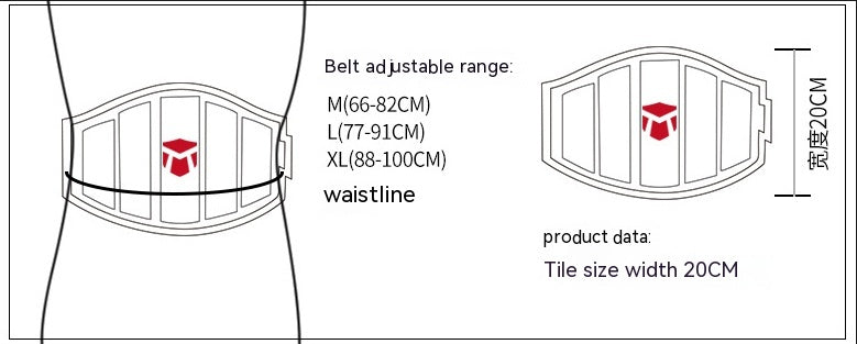 Deep Squat Trainingsgürtel Taillenstütze Stabiler Halt Größen M L XL - Hobbyfy