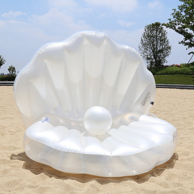 Riesige Muschel Aufblasbare Wasser Pool Liege Perlmutt Design - Hobbyfy