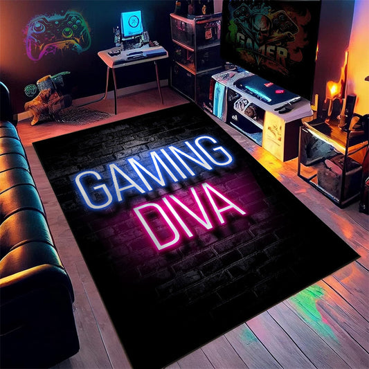 NeonLux Premium Polyesterfaser Gaming Teppich Quadrat Sternenhimmel - Hobbyfy