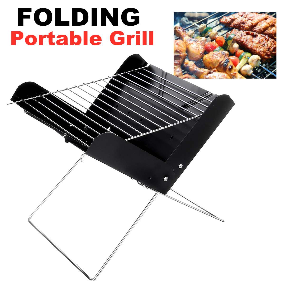 Faltbarer Edelstahl Kohlegrill Tragbar Leicht 1,2 Kg - Hobbyfy
